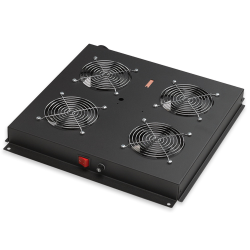 LANDE Модуль вентиляторный, 4 вентилятора, с ручным выключателем, 415х431х44мм, для напольных шкафов LANDE, черный