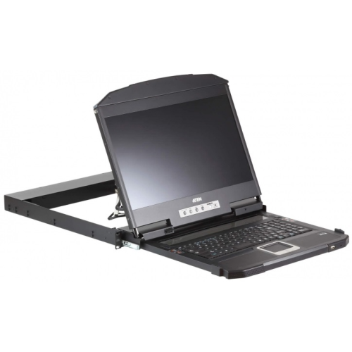 ATEN 1U Ultra Short Depth 18.5” Short Depth USB HDMI Single Rail LCD Console (1920 x 1080)