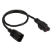 Шнур питания с блокировкой C13-C14, 3х0.75, 220В, 10А, черный, 0.5 метра