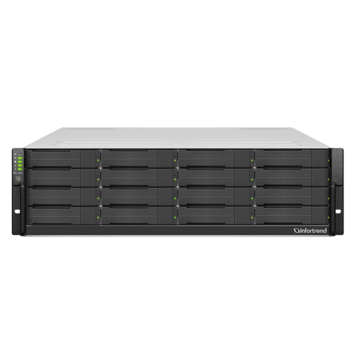 Infortrend JBOD 3U/16bay (GS) dual redundant controller expansion enclosure 4x 12Gb SAS ports, 2x(PSU+FAN module), 16xdrive trays, 2x12G to 12G SAS cables, 1xRackmount kit(JB 3016RA)