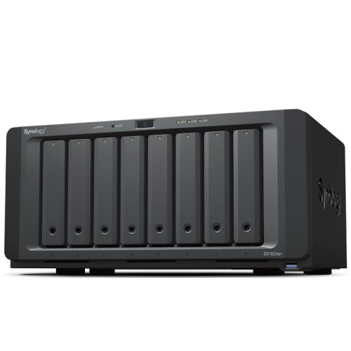Synology QC3,35GhzCPU/8GbDDR4(upto32)/RAID0,1,10,5,6/upto 8hot plug HDD SATA(3,5' or 2,5')(upto18 with 2xDX517)+ 2 M2 slots/3xUSB3.2/2eSATA/2GigE(+1Expslot)/1x10GbGigE/iSCSI/2xIPcam(upto75)/1xPS/1YW