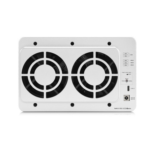 TerraMaster D5-300C DAS tower/ 2xHDDs RAID0,1,SD+3HDDs SD only/up to 5 HS SATA(3,5' or 2,5')/1xUSB3.1 Type-C gen1/1xPS/1YW