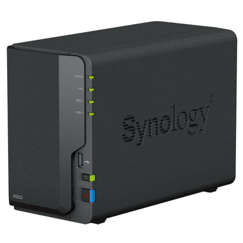 Synology QC 1,7GhzCPU/2Gb/RAID0,1/upto 2HP HDD SATA(3.5')/2xUSB3.2, 1xUSB2.0/1xGbE/iSCSI/2xIPcam(up to 20)/1xPS repl DS218 1YW