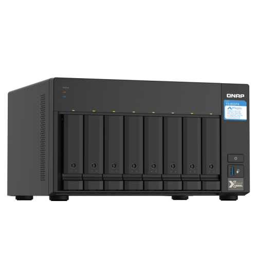 QNAP SMB QC 1,7GhzCPU/4Gb(upto16Gb)/upto 8HDD, up to 16 with TL-D800C/SATA(3,5'')/ 3xUSB3.2/1xExp.slot/2x2,5Gb 2x10Gb(SFP+)/iSCSI/1xPS/3YW TS-832PX-4G-EU-RU