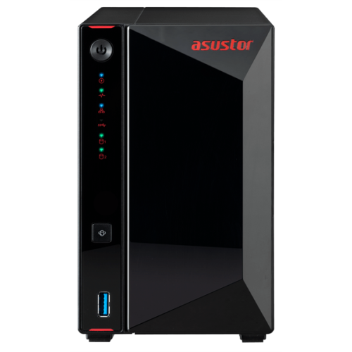 ASUSTOR AS5202T 2-Bay NAS/Media player/Intel Celeron J4005 2.0GHz up to 2.7GHz (Dual-Core ), 2GB SO-DIMM DDR4, noHDD(HDD,SSD),/2x 2,5Gb (LAN)/3xUSB3.2,HDMI/4ip camera license ; 90IX0171-BW3S10