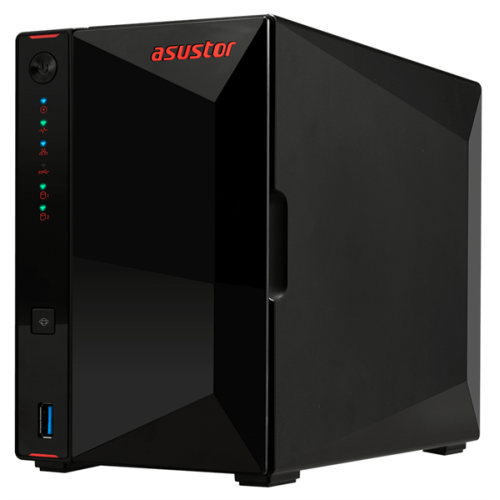 ASUSTOR AS5202T 2-Bay NAS/Media player/Intel Celeron J4005 2.0GHz up to 2.7GHz (Dual-Core ), 2GB SO-DIMM DDR4, noHDD(HDD,SSD),/2x 2,5Gb (LAN)/3xUSB3.2,HDMI/4ip camera license ; 90IX0171-BW3S10