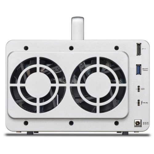 TerraMaster D5-Thunderbolt3 DAS tower/JBOD,RAID0,1,10,5/up to 5 HS SATA(3,5' or 2,5')/1xDP1.2/2x40GbThunderbolt3/1xPS/1YW