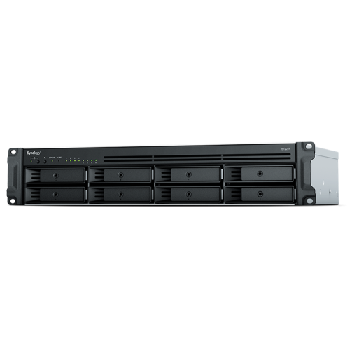 Synology 2U QC2.2GHzCPU/4Gb(32)/RAID0,1,5,6,10/upto 8 hot plug HDDs SATA(3,5',2,5')(upto 12 with RX418)/2xUSB3.2/1eSATA/iSCSI/4xGbE(+1Expslot)/2xIPcam/norail repl RS1219+(analog GSEP300800RPC-8U52)