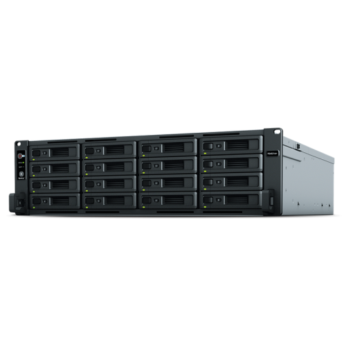 Synology 3U 8C2,1Ghz/16Gb (64)/RAID0,1,10,5,6/upto16HP HDDs SATA(3,5'or2,5')upto 40 with 2xRX1217(RP)/2xUSB/4xGE+2x10GE/2xPCIe/iSCSI/2xIPcam(upto90)/2xRPS/no rail/1YW' repl RS4017xs+