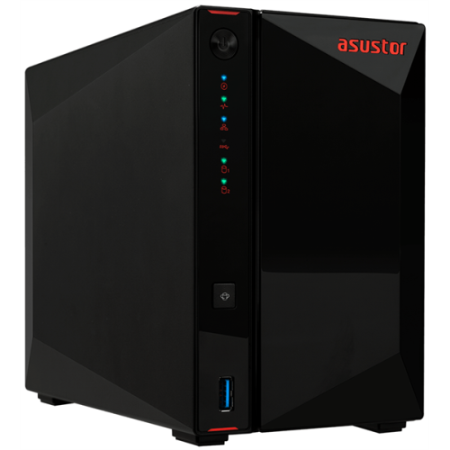 ASUSTOR AS5202T 2-Bay NAS/Media player/Intel Celeron J4005 2.0GHz up to 2.7GHz (Dual-Core ), 2GB SO-DIMM DDR4, noHDD(HDD,SSD),/2x 2,5Gb (LAN)/3xUSB3.2,HDMI/4ip camera license ; 90IX0171-BW3S10