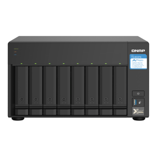 QNAP SMB QC 1,7GhzCPU/4Gb(upto16Gb)/upto 8HDD, up to 16 with TL-D800C/SATA(3,5'')/ 3xUSB3.2/1xExp.slot/2x2,5Gb 2x10Gb(SFP+)/iSCSI/1xPS/3YW TS-832PX-4G-EU-RU