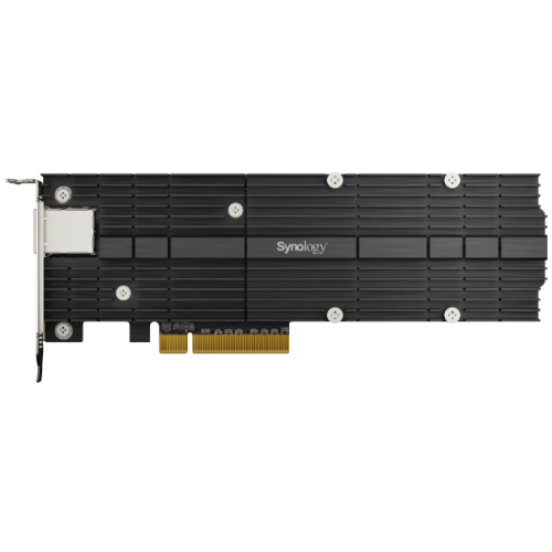 Synology M.2 SSD-NVME adapter M.2 22110/2280, 2 slots m.2 key , 10 Gigabit port RJ-45, PCIe 3.0 x8 adapter (FH bracket)'