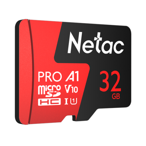 Netac P500 Extreme PRO 32GB MicroSDHC V10/A1/C10 up to 100MB/s, retail pack with SD Adapter