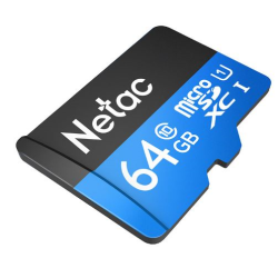 Netac P500 Standard 64GB MicroSDXC U1/C10 up to 90MB/s, retail pack with SD Adapter