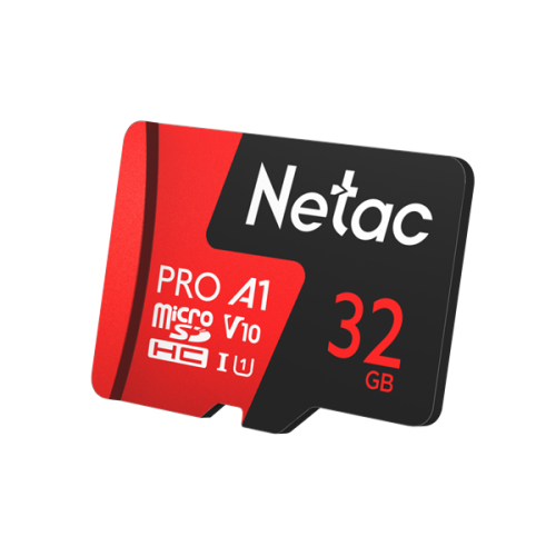 Netac P500 Extreme PRO 32GB MicroSDHC V10/A1/C10 up to 100MB/s, retail pack with SD Adapter
