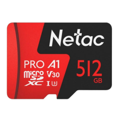 Netac P500 Extreme PRO 512GB MicroSDXC V30/A1/C10 up to 100MB/s, retail pack card only