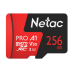 Netac P500 Extreme PRO 256GB MicroSDXC V30/A1/C10 up to 100MB/s, retail pack with SD Adapter