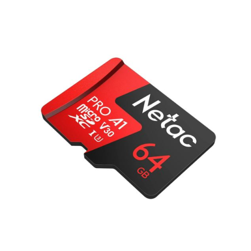 Netac P500 Extreme PRO 64GB MicroSDXC V30/A1/C10 up to 100MB/s, retail pack card only