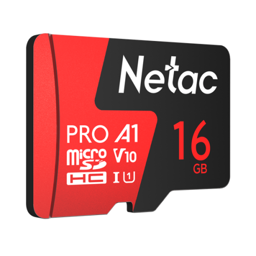 Netac P500 Extreme PRO 16GB MicroSDHC V10/U1/C10 up to 100MB/s, retail pack with SD Adapter