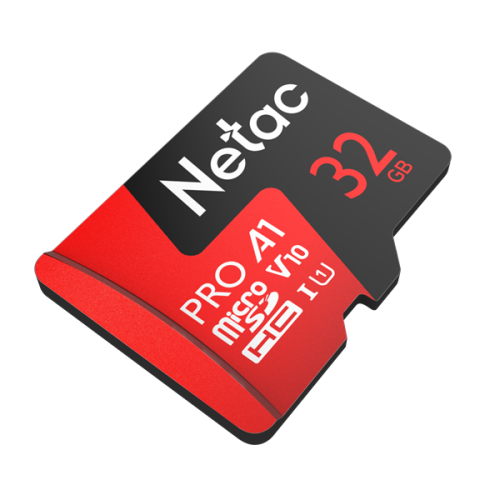 Netac P500 Extreme PRO 32GB MicroSDHC V10/A1/C10 up to 100MB/s, retail pack with SD Adapter