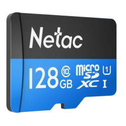 Netac P500 Standard 128GB MicroSDXC U1/C10 up to 90MB/s, retail pack with SD Adapter