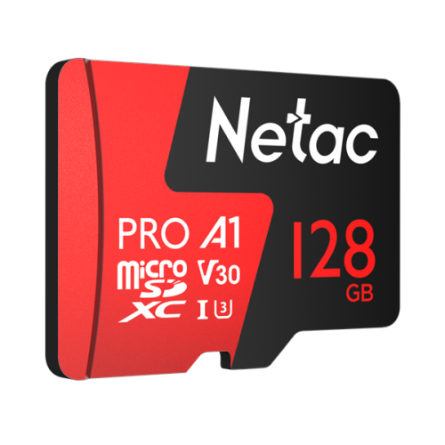Netac P500 Extreme PRO 128GB MicroSDXC V30/A1/C10 up to 100MB/s, retail pack with SD Adapter
