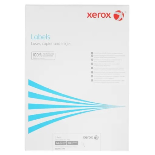 Наклейки Laser/Copier XEROX А4:1, 100 листов (210x297мм) Прямоугольные края