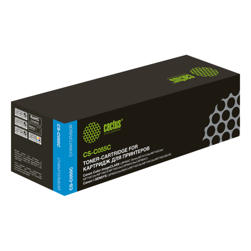 Cactus CS-C055C 055 C голубой (2100стр.) для Canon LBP663Cdw, LBP664Cx, MF746Cx, MF742Cdw, MF744Cdw