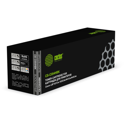 Cactus CS-C054HBK 054 BK черный (3100стр.) для Canon LBP 621Cw/ 623Cdw/641Cw/643Cdw