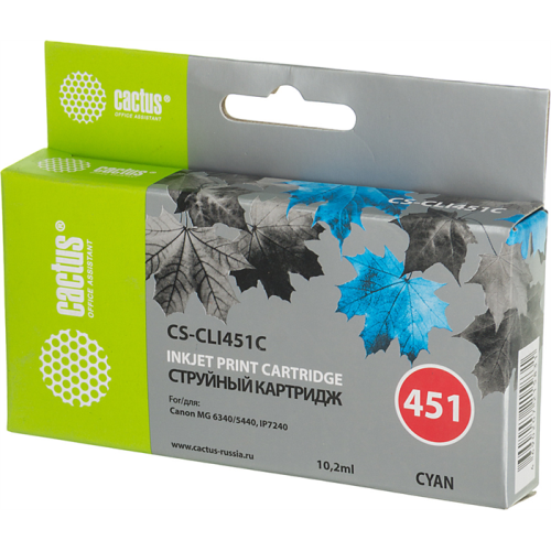 Cactus CS-CLI451C голубой (12мл) для Canon MG6340/5440/IP7240