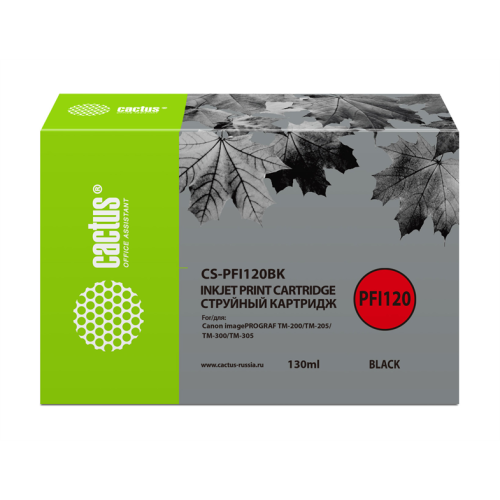 Cactus CS-PFI120BK PFI-120BK черный (130мл) для Canon imagePROGRAF TM-200/TM-205/TM-300/TM-305