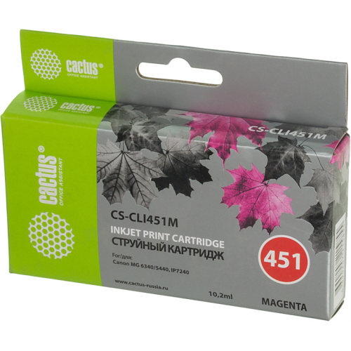 Cactus CS-CLI451M пурпурный (12мл) для Canon MG6340/5440/IP7240