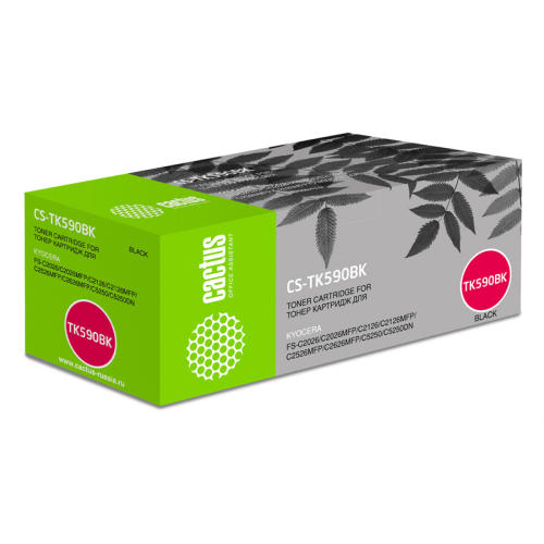 Cactus CS-TK590BK TK-590K черный (7000стр.) для Kyocera FS-C2026MFP/C2126MFP/C2526MFP/C2626MFP/C5250DN