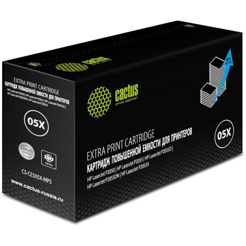 Cactus CS-CE505X-MPS CE505XX черный (13000стр.) для HP LaserJet P2050 /P2055 /P2055D/ P2055DN / P2055X