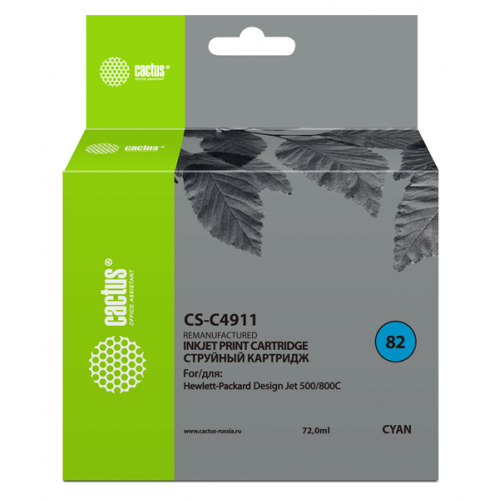 Cactus CS-C4911 №82 голубой (72мл) для HP DJ 500/800C