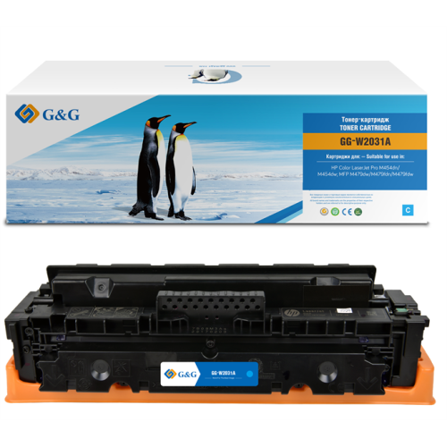 Cartridge G&G 415A для HP CLJ M454/M479, с чипом (2100стр.), голубой (аналог W2031A)
