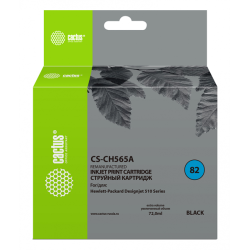 Cactus CS-CH565A №82 черный (72мл) для HP DJ 510