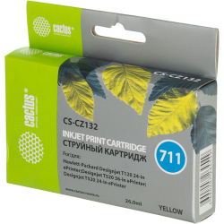 Cactus CS-CZ132 №711 желтый (26мл) для HP DJ T120/T520