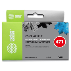 Cactus CS-CLI471XLC CLI-471XL C голубой (10.8мл) для Canon TS5040/MG5740/MG6840/MG7740
