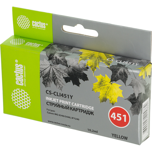 Cactus CS-CLI451Y желтый (12мл) для Canon MG6340/5440/IP7240
