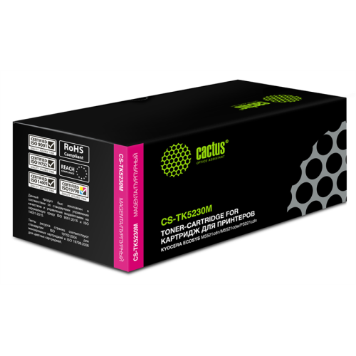 Cactus CS-TK5230M TK-5230M пурпурный (2200стр.) для Kyocera Ecosys M5521cdn/M5521cdw/P5021cdn/P5021cdw