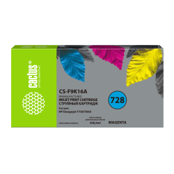 Cactus CS-F9K16A 728XXL пурпурный (300мл) для HP DesignJet T730, T830