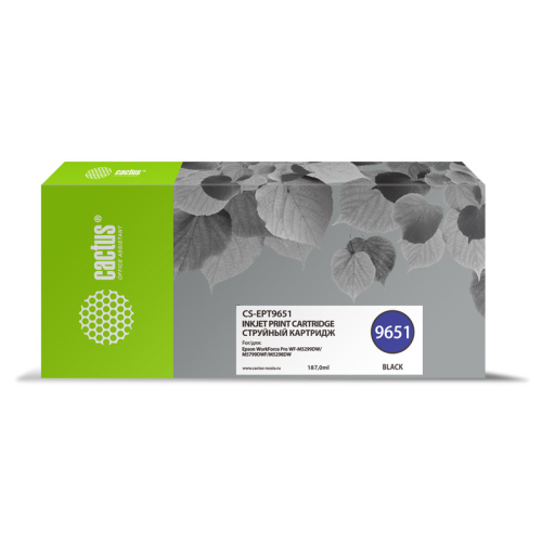 Cactus CS-EPT9651 T9651 черный (187мл) для Epson WorkForce Pro WF-M5299DW/M5799DWF