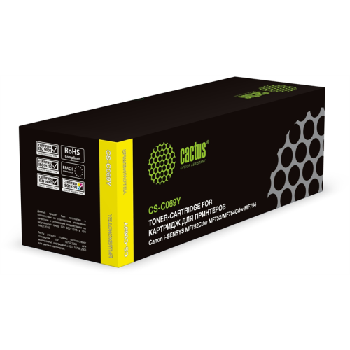 Cactus CS-C069Y 069 желтый (1900стр.) для Canon i-SENSYS MF752Cdw MF752/MF754Cdw MF754