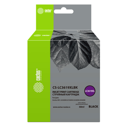 Cactus CS-LC3619XLBK черный (68мл) для Brother MFC-J2330DW/J2730DW/J3530DW/J3930DW
