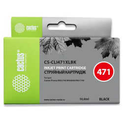 Cactus CS-CLI471XLBK CLI-471XL BK фото черный (10.8мл) для Canon TS5040/MG5740/MG6840/MG7740