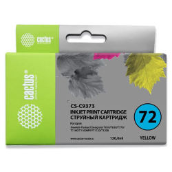 Cactus CS-C9373 №72 фото желтый (130мл) для HP DJ T610/T620/T770/T1100/T1100/T1120/T1200