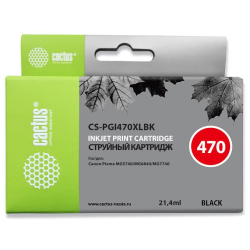 Cactus CS-PGI470XLBK PGI-470XLBK черный пигментный (21.4мл) для Canon Pixma MG5740/MG6840/MG7740/TS5040/6040/8040/9040