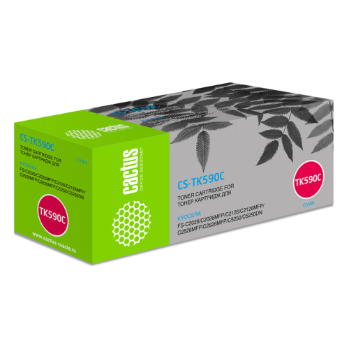Cactus CS-TK590C TK-590C голубой (5000стр.) для Kyocera FS-C2026MFP/C2126MFP/C2526MFP/C2626MFP/C5250DN