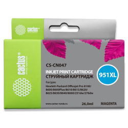 Cactus CS-CN047 №951XL пурпурный (26мл) для HP DJ Pro 8100/8600